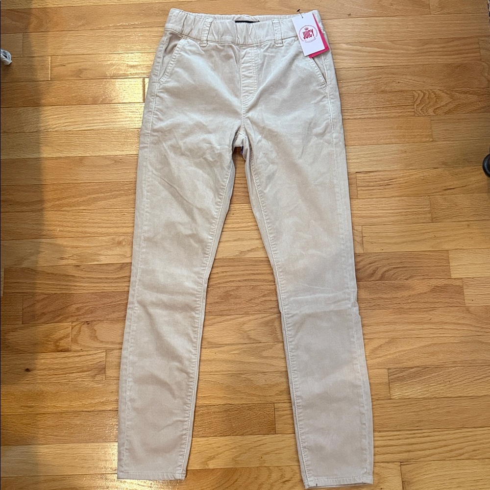 NWT Juicy by Juicy Couture Beige/Tan California Skinny Pull on Corduroy Pants